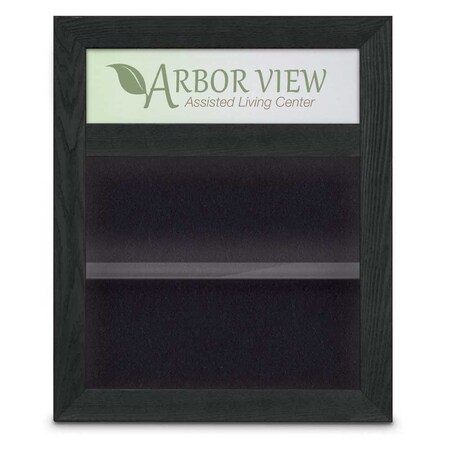 United Visual Products Outdoor Enclosed Combo Board, 42"x32", Bronze Frame/Black Porc & Pumice UVCB4232ODBZ-BLKPORC-PUMICE